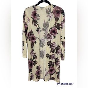 Charlotte Russe Floral Duster Sweater size XS